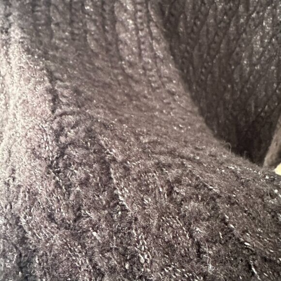 Moussy Mock Neck Knee Lenght Cableloose Knit Sweater Dress Black Fits Large Edgy - Picture 9 of 16